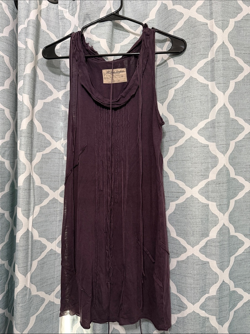 All Saints Sleeveless Mini Dress in Deep Plum